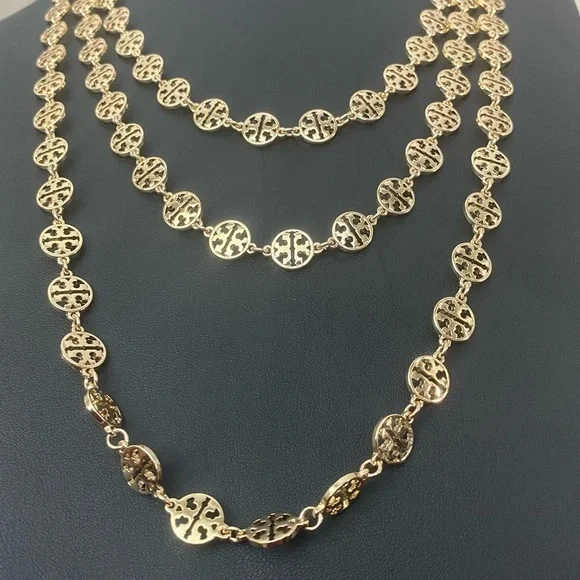 TORY BURCH•Vintage Triple Layered Necklace Goldtone - Picture 5 of 7
